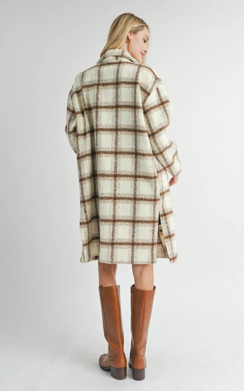 SADIE & SAGE OUTERWEAR Emily Long Window Pane Coat