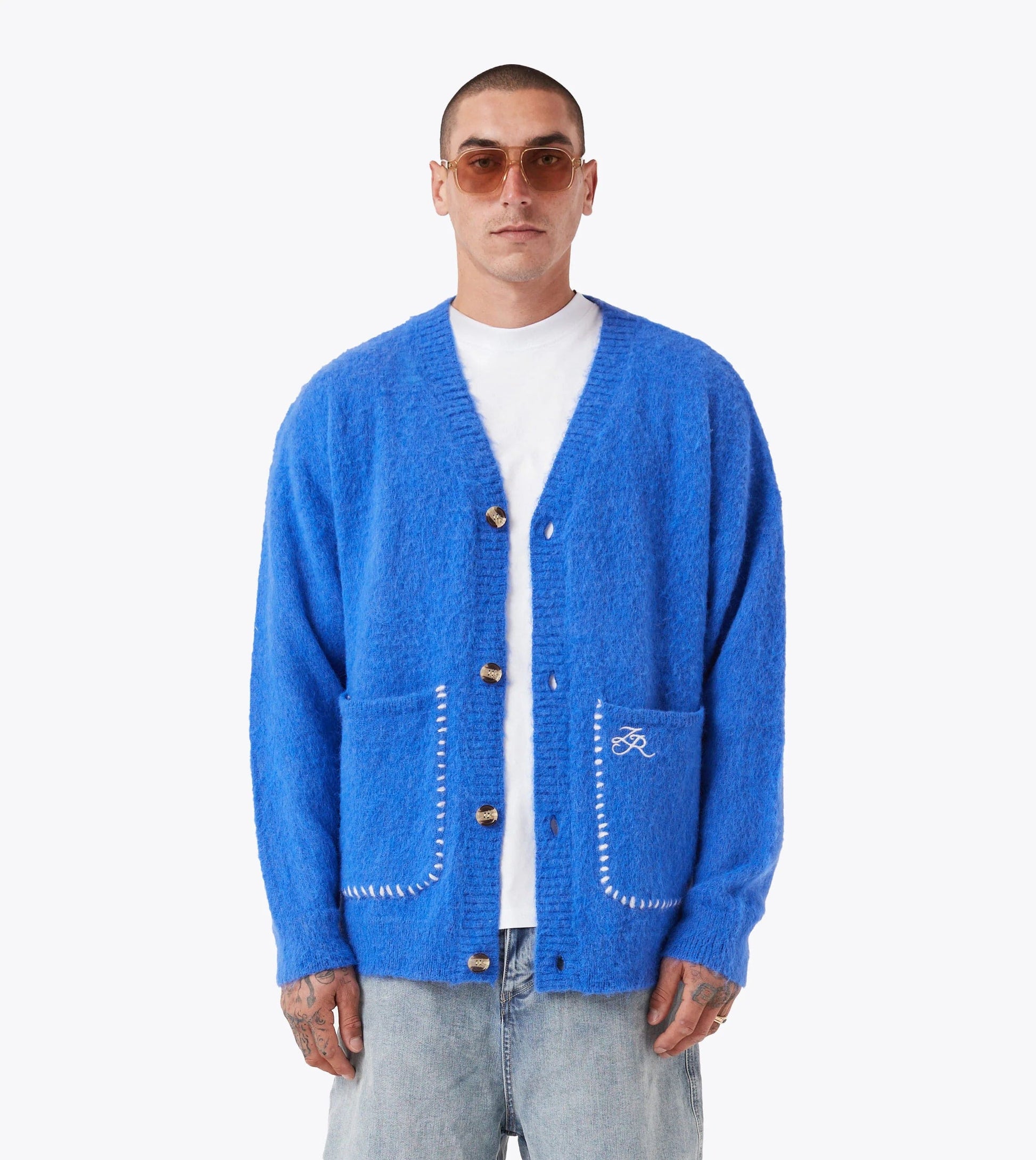 Zanerobe M SWEATERS Fuzzy Lowgo Cardigan