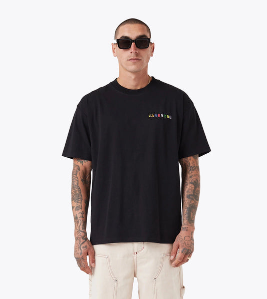 Zanerobe M TOPS Black / S Rainbow Box Tee