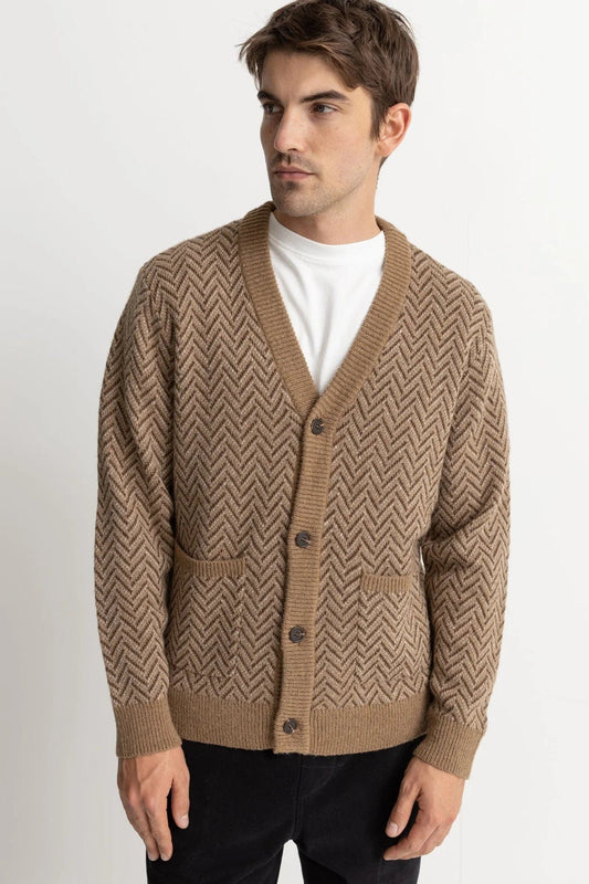 m sweaters - RHYTHM - Mohair Herringbone Cardigan - paulcmcbride