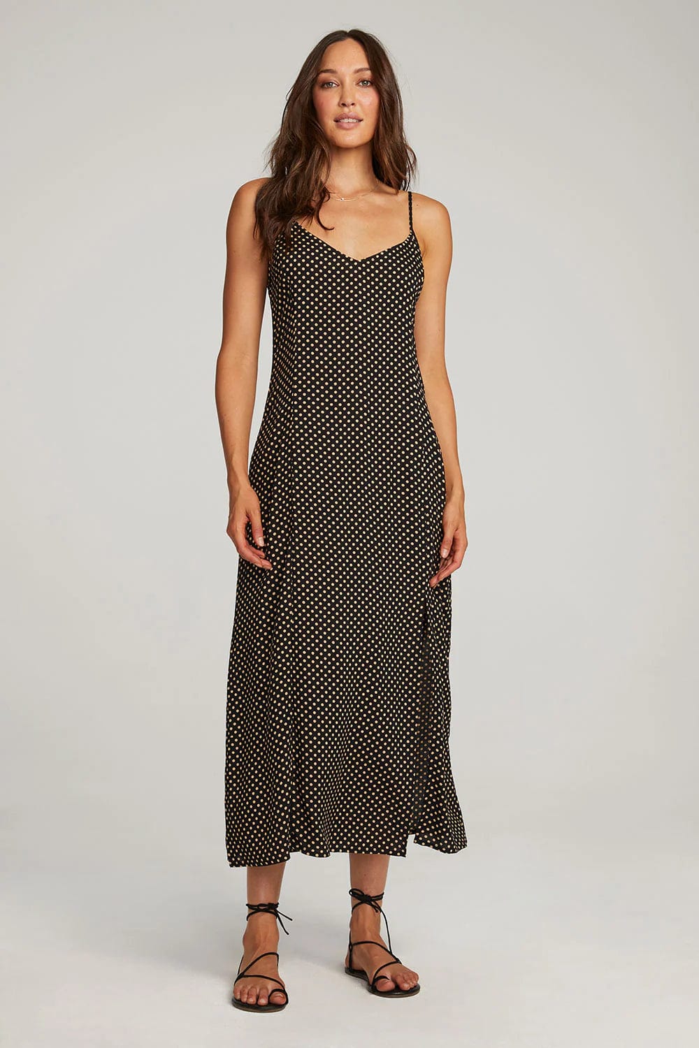 Dresses - Saltwater Luxe - Isabella Polka Dot Midi Dress - paulcmcbride