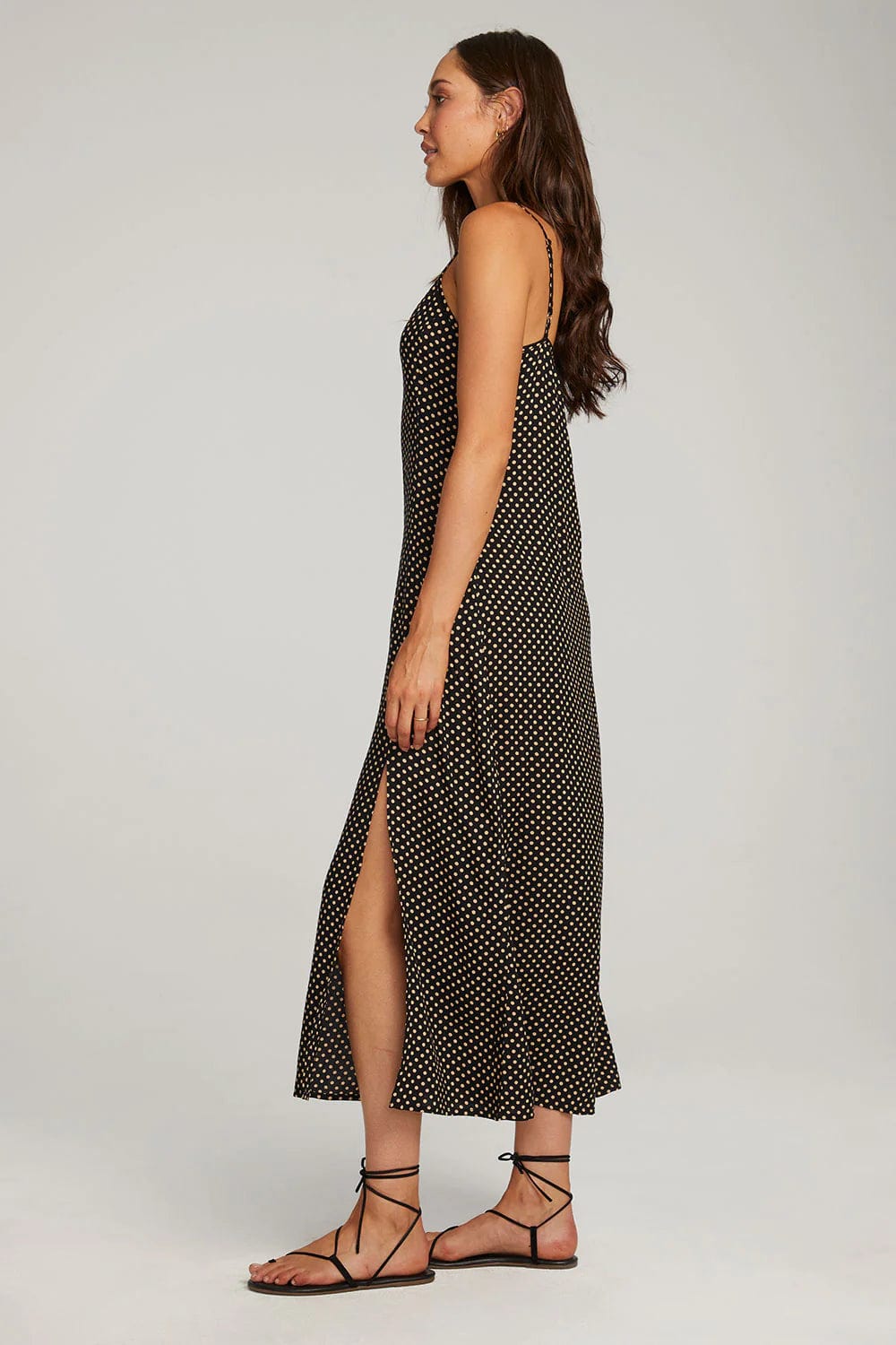 Dresses - Saltwater Luxe - Isabella Polka Dot Midi Dress - paulcmcbride