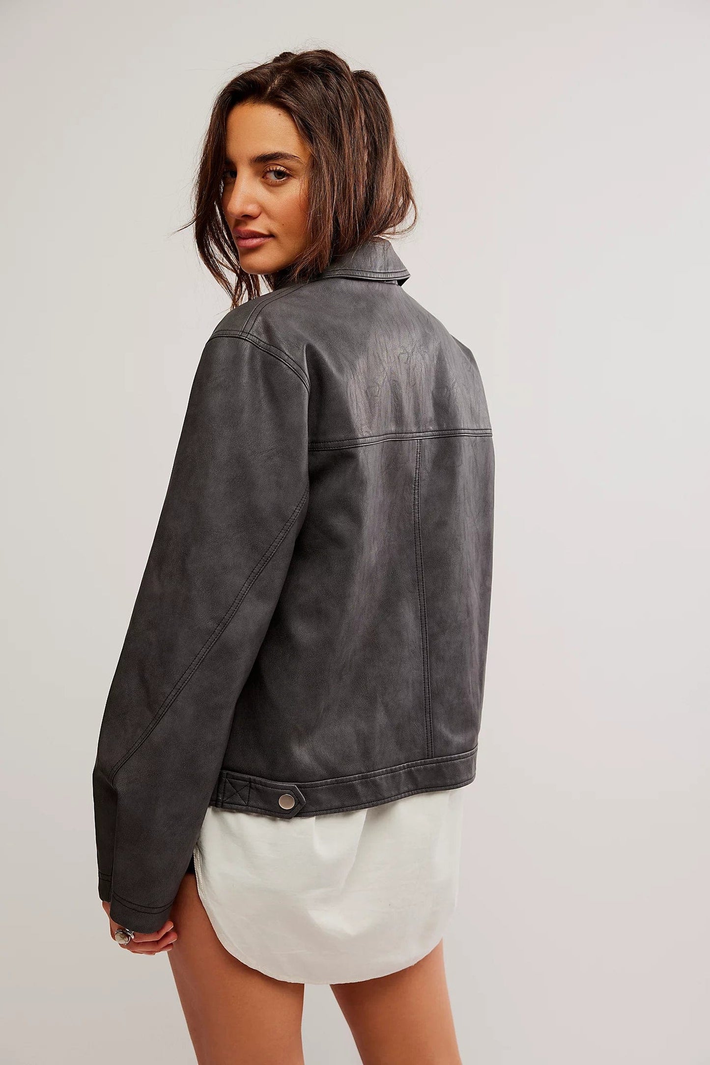 FREE PEOPLE OUTERWEAR Blair Vegan Leather Jacket