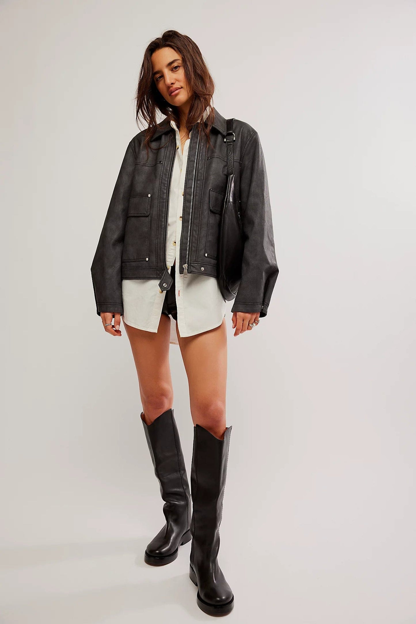 FREE PEOPLE OUTERWEAR Blair Vegan Leather Jacket