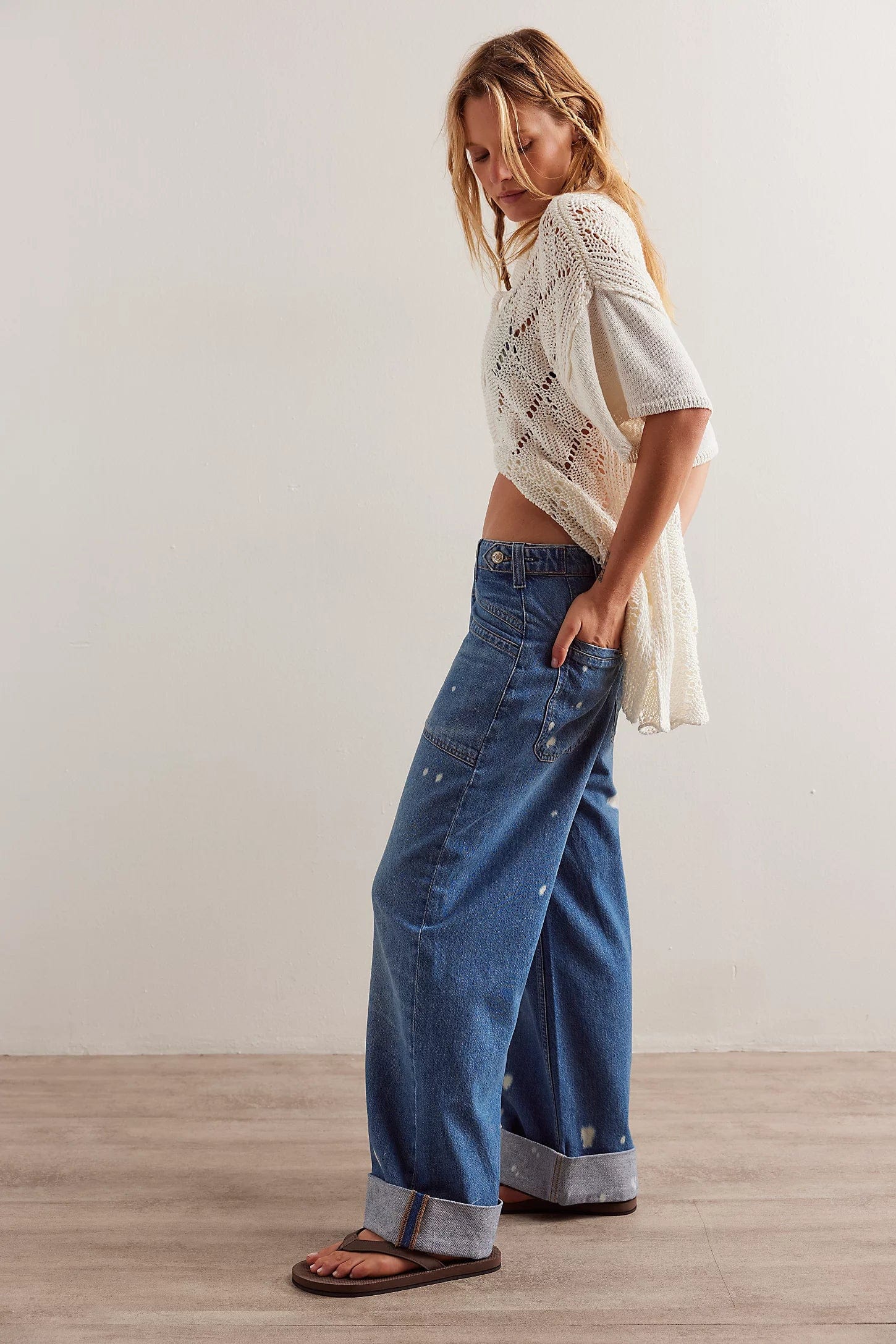 FREE PEOPLE VARIOUS JEANS FREE PEOPLE PALMER CUFFED JEAN - 100 Years