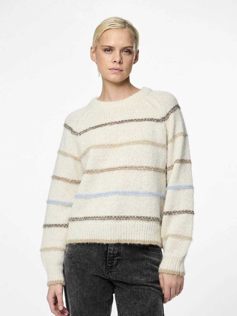 PIECES sweater Nelia Stripe Crew Neck