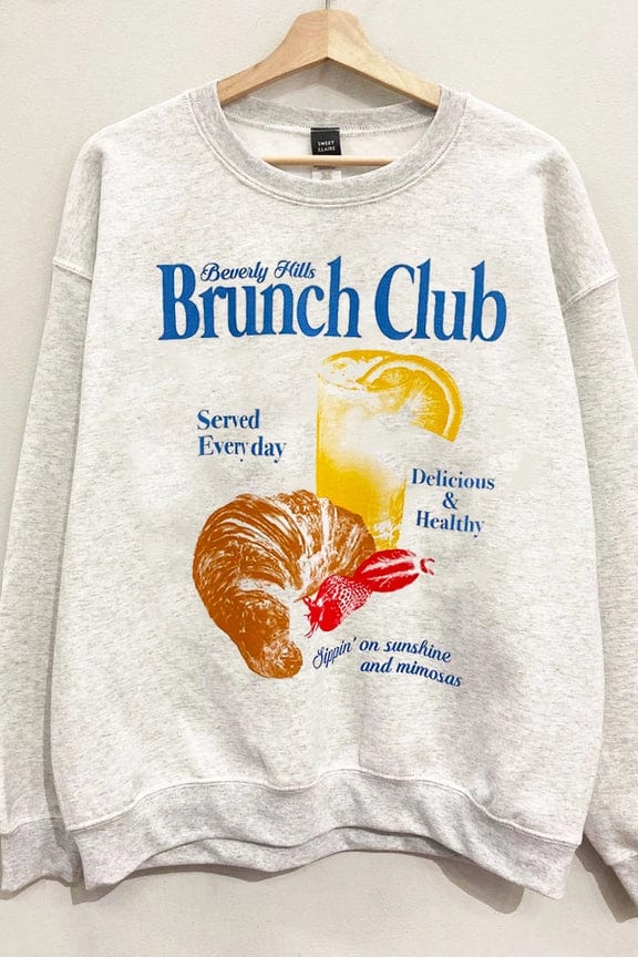 SWEET CLAIRE Sweater Heather Grey / S/M Brunch Club Sweatshirt