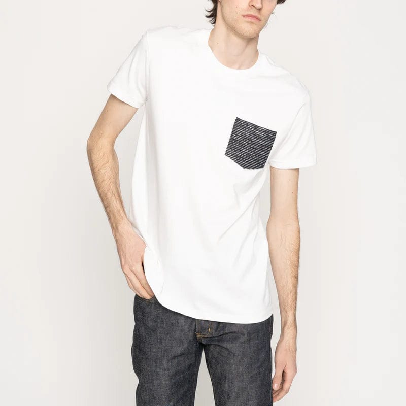 m tops - NAKED & FAMOUS - Pocket Tee - Slub Sashiko Denim - paulcmcbride